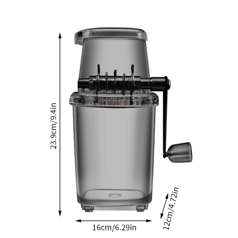 

Manual Ice Crusher Hand Crank Snow Cone Kitchen Blender Shaver Gray