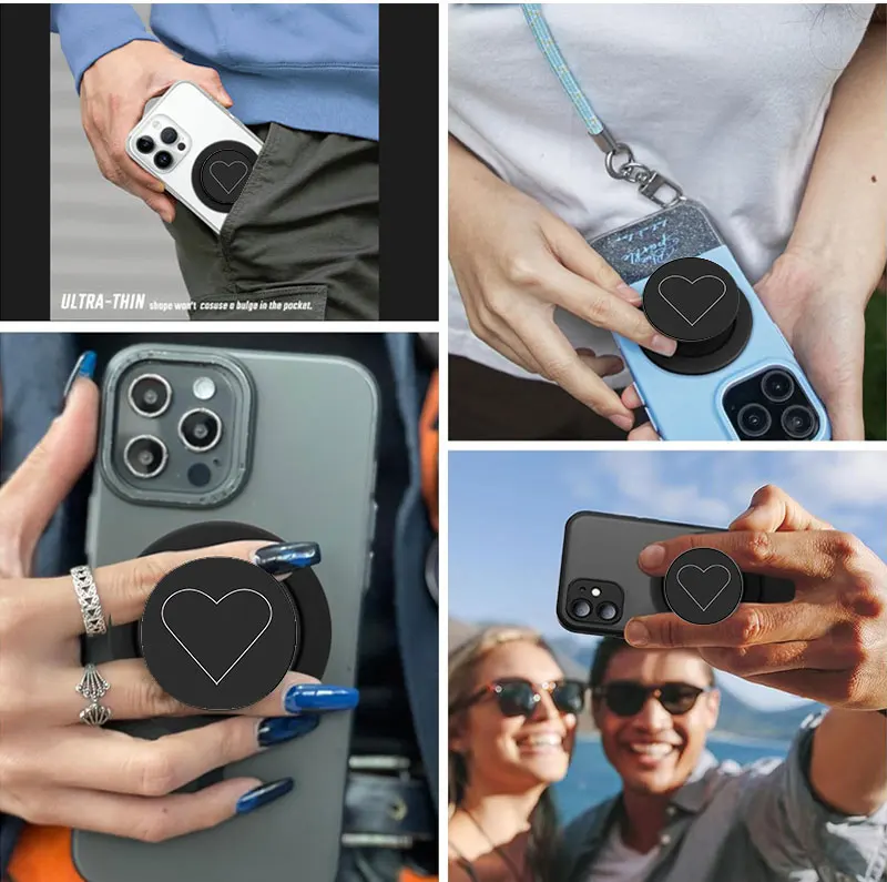 Фото Магнитный держатель для телефона Popped Magnetic Phone Socket для MagSafe, совместимый с iPhone 17, 16, 15, 14 Pro Max Plus - в форме сердца №3