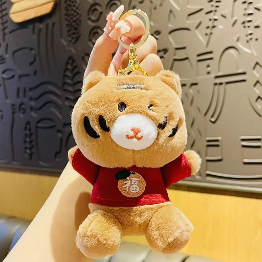 

Comfortable to Touch Fashion Realistic Tiger Doll Keychain Stuffed Tiger Plush Keychain Cute for Bag