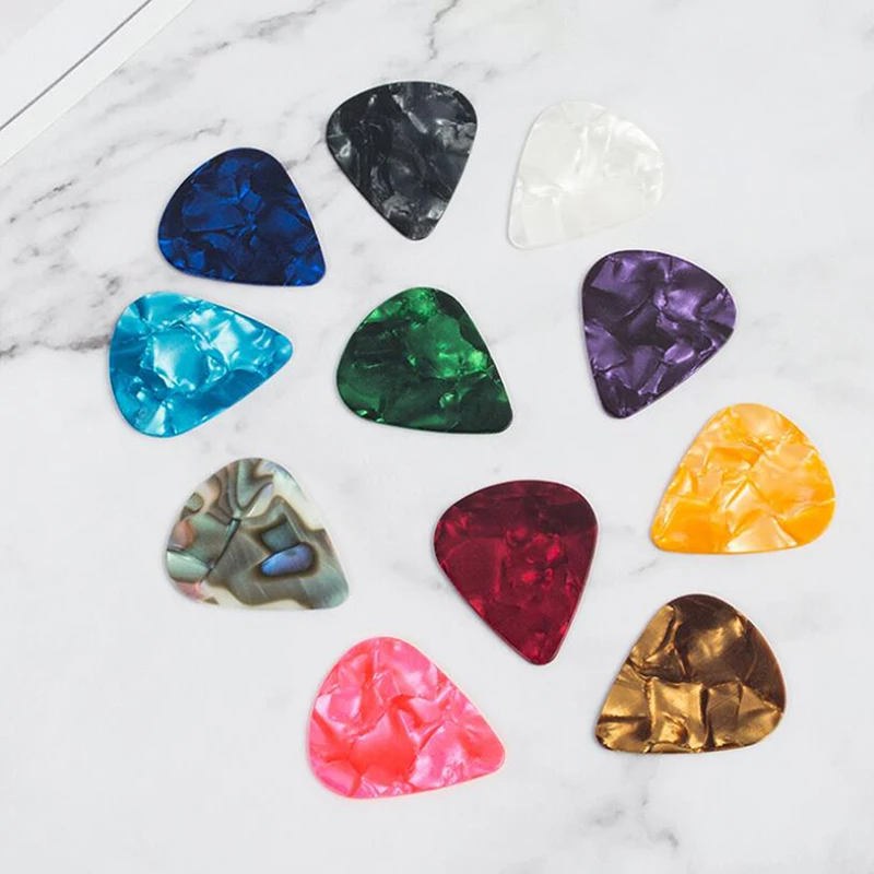 

10Pcs Plectrums 1 Pick Holder Electric Celluloid Acoustic Guitar Picks Colorful