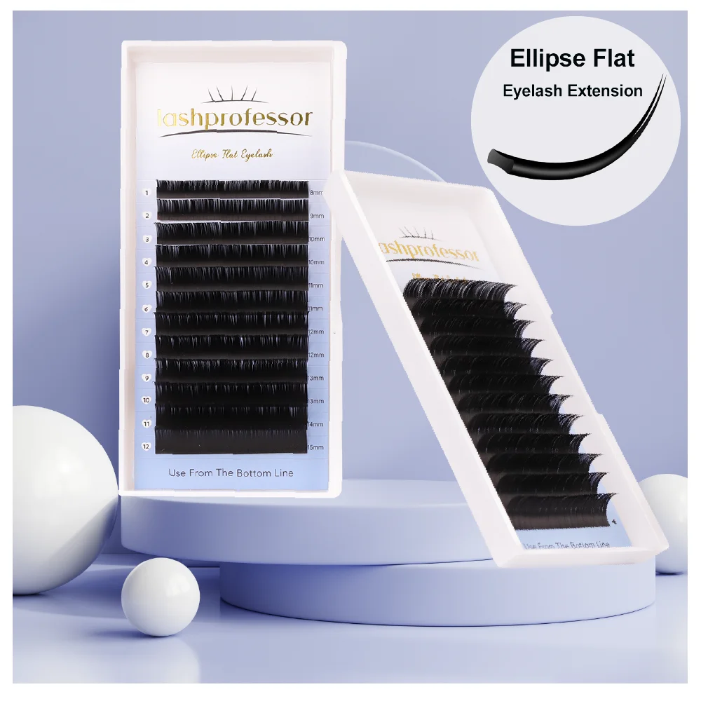 

Lashprofessor Super Soft Matte Ellipse Flat Shape Lashes Individual Mink Cashmere Lash Split Tips Volume Softer Eyelashes