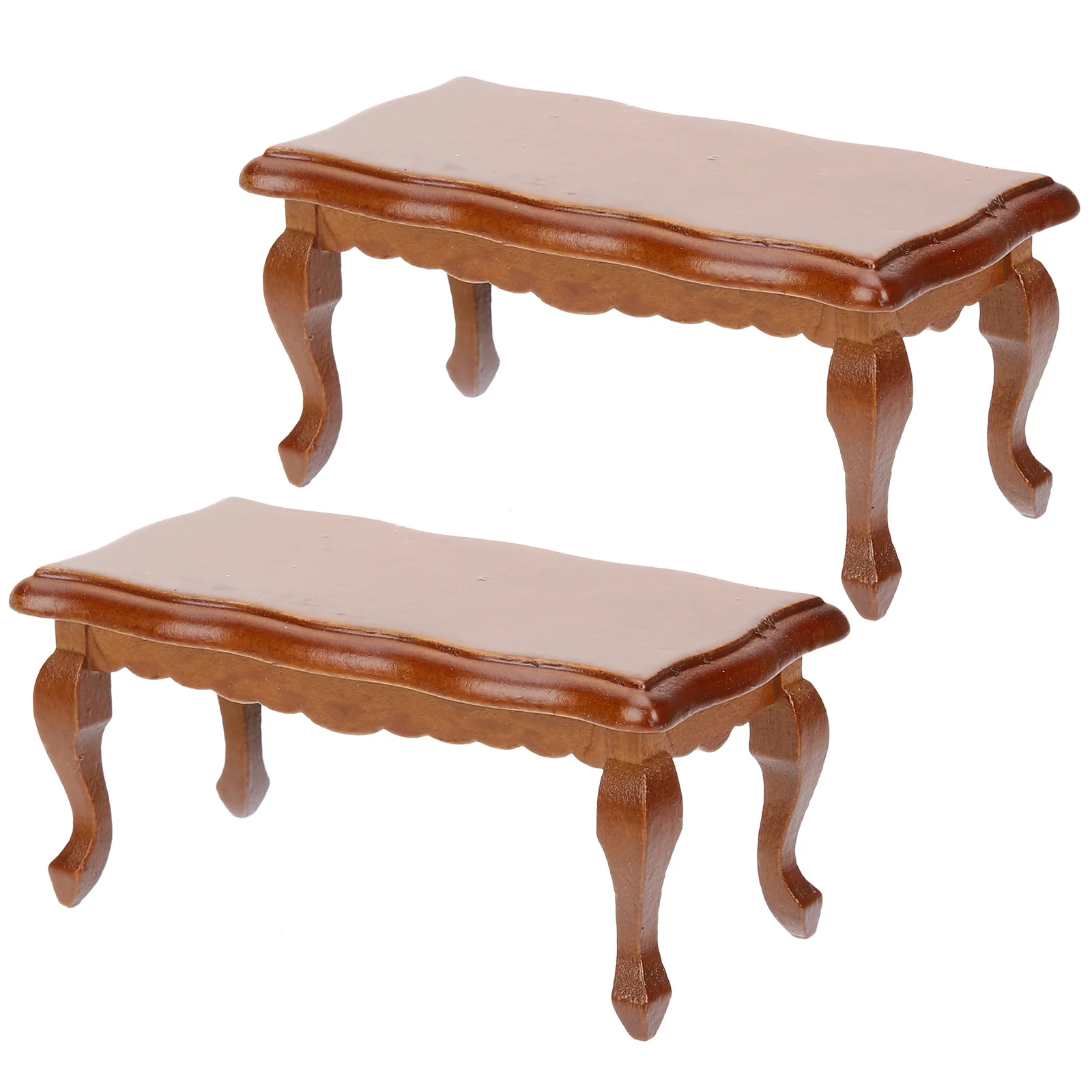 

2pcs Delicate Wooden Miniature Tables Dining Table Model Set Miniature House Furniture Miniature Furniture Set