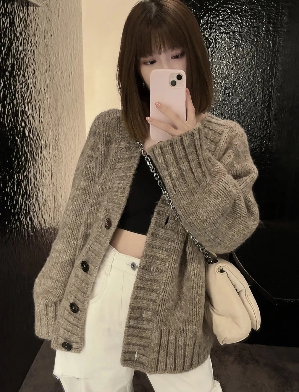 

2023 Knit Mm6 Margiela Solid Sweater Men Women High Quality Loose Cardigan Coat