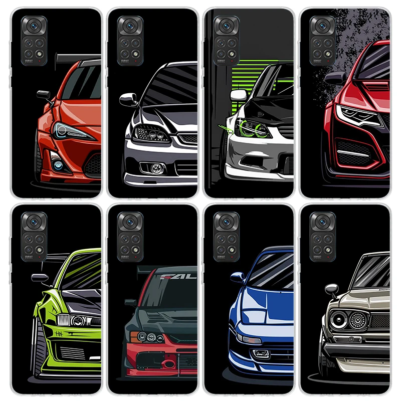 JDM Tokyo Drift Sports Car Male Men Phone Case for Xiaomi Redmi Note 13 12S 12 11S 11 11E 11T 10S 10 Pro Plus 9 9S 8 8T 7 5G Sof