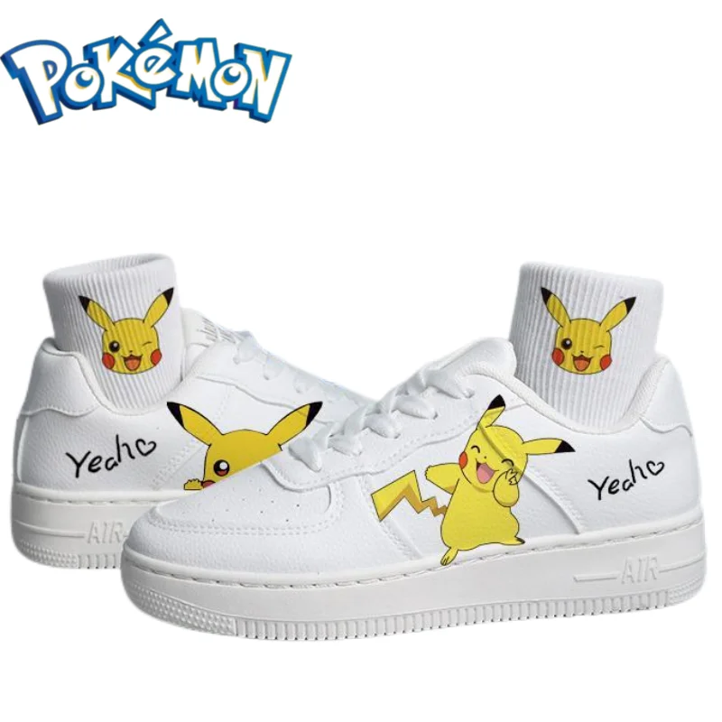 

Pokemon Pikachu Anime Cartoon Kawaii New Fashion Shoes Hand-painted Casual Shoes Couple Jelly Sole Outdoor Sports Shoes Trend