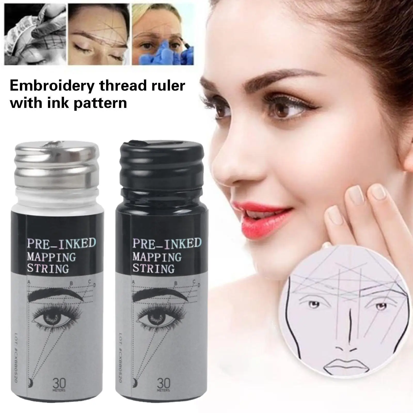 

Thread Dropship Mapping Brows Point White Tattoo Tool Eyebrow 30m Beauty String String Mapping Microblading Marker Pre-inke K7u4