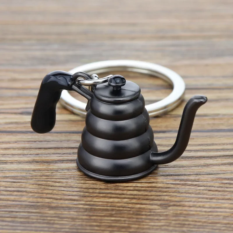 Фото 3D Simulation Mini Coffee Keychain coffee pot Pendant Small Gift Portachiavi Porte Clef Keyring №2