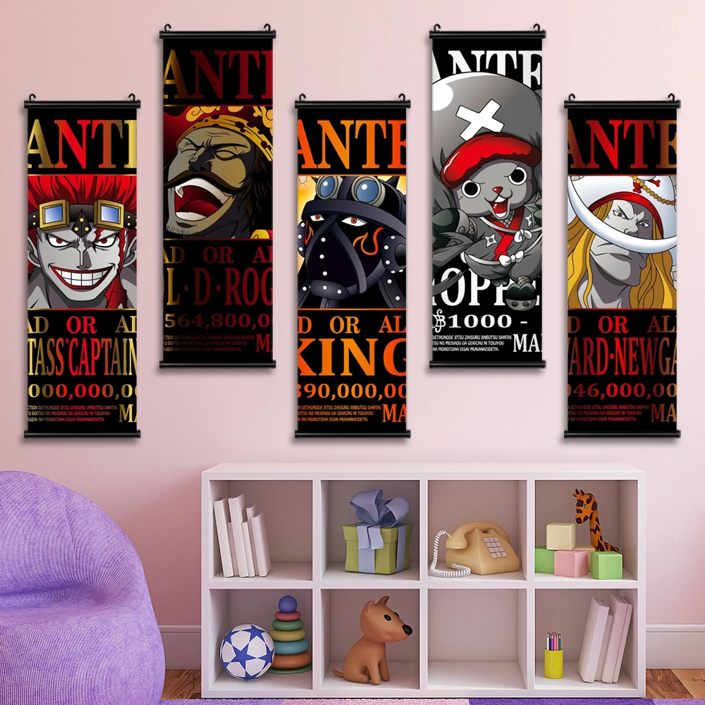 

One Piece Hanging Scrolls Wall Art Picture Tony Tony Chopper Poster Canvas Painting Mural Modular Living Room Home Decor Cuadros