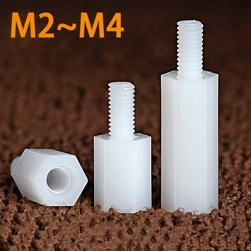 

20-50pcs Male to Female Nylon Standoff M2 M2.5 M3 M4 *L+6 White Pcb Nylon Standoff Spacer Column Plastic Spacing Screws