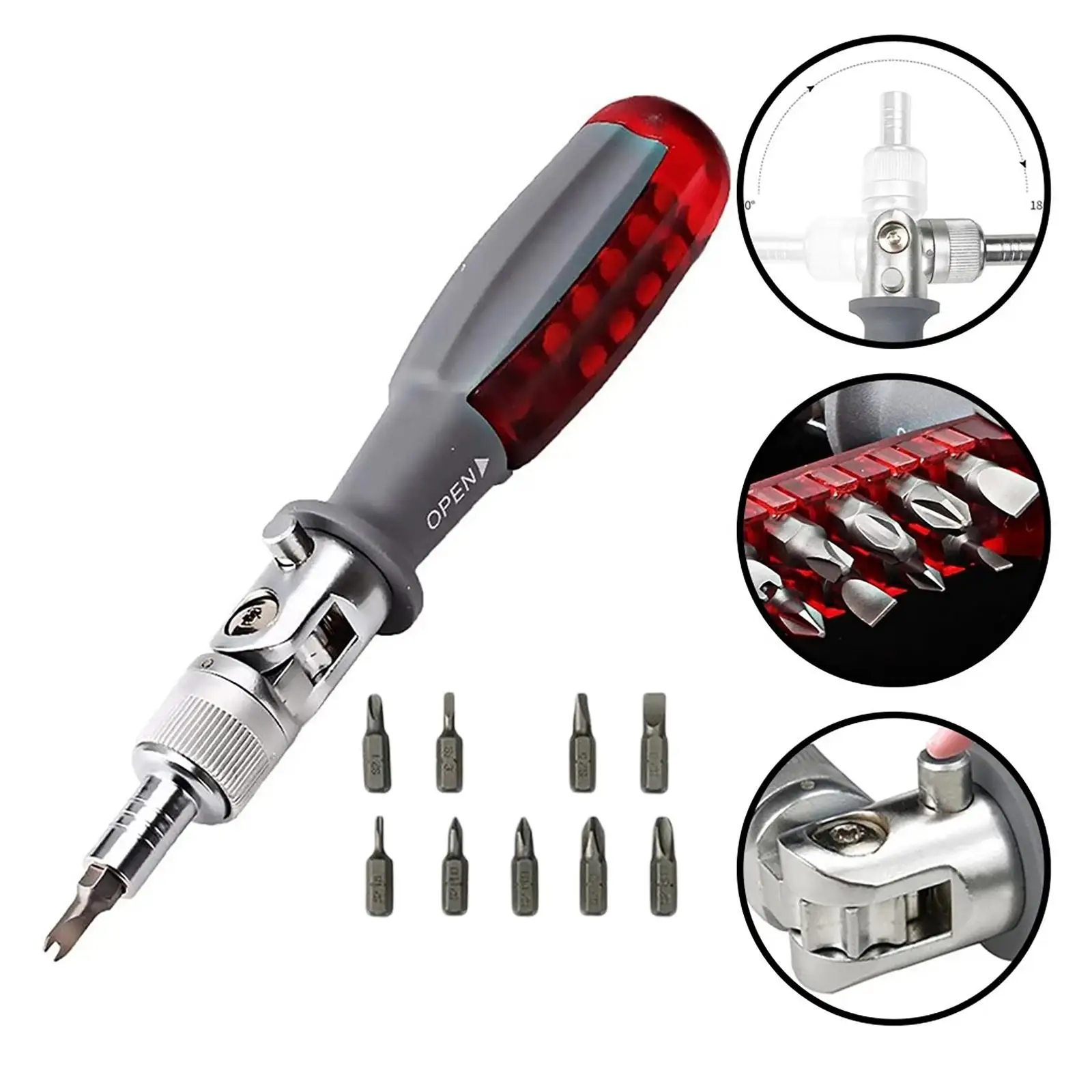 

1Set Multi-Purpose Ratchet Wrench and Screwdriver Set Drill Bit Repair Tool, Hand Tools Repair Device for Laptop Phone Watch