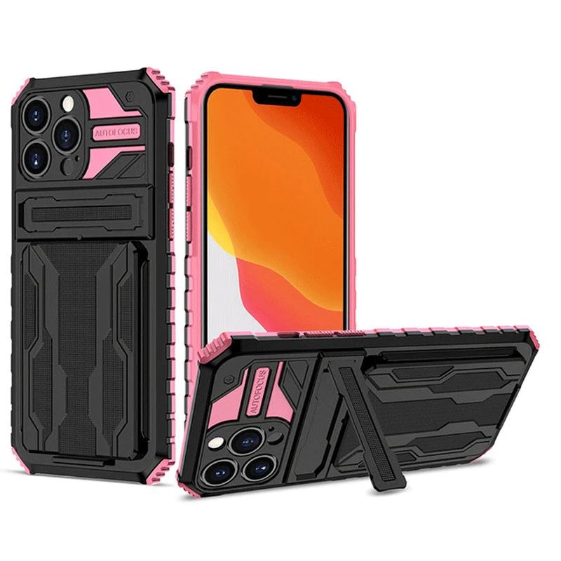 

King Kong Card Bag Holder Phone Case For IPhone 13 12 11 Pro Max Xr 7 8 Plus Fully Wrapped Anti Seismic Shatterproof Color Cover