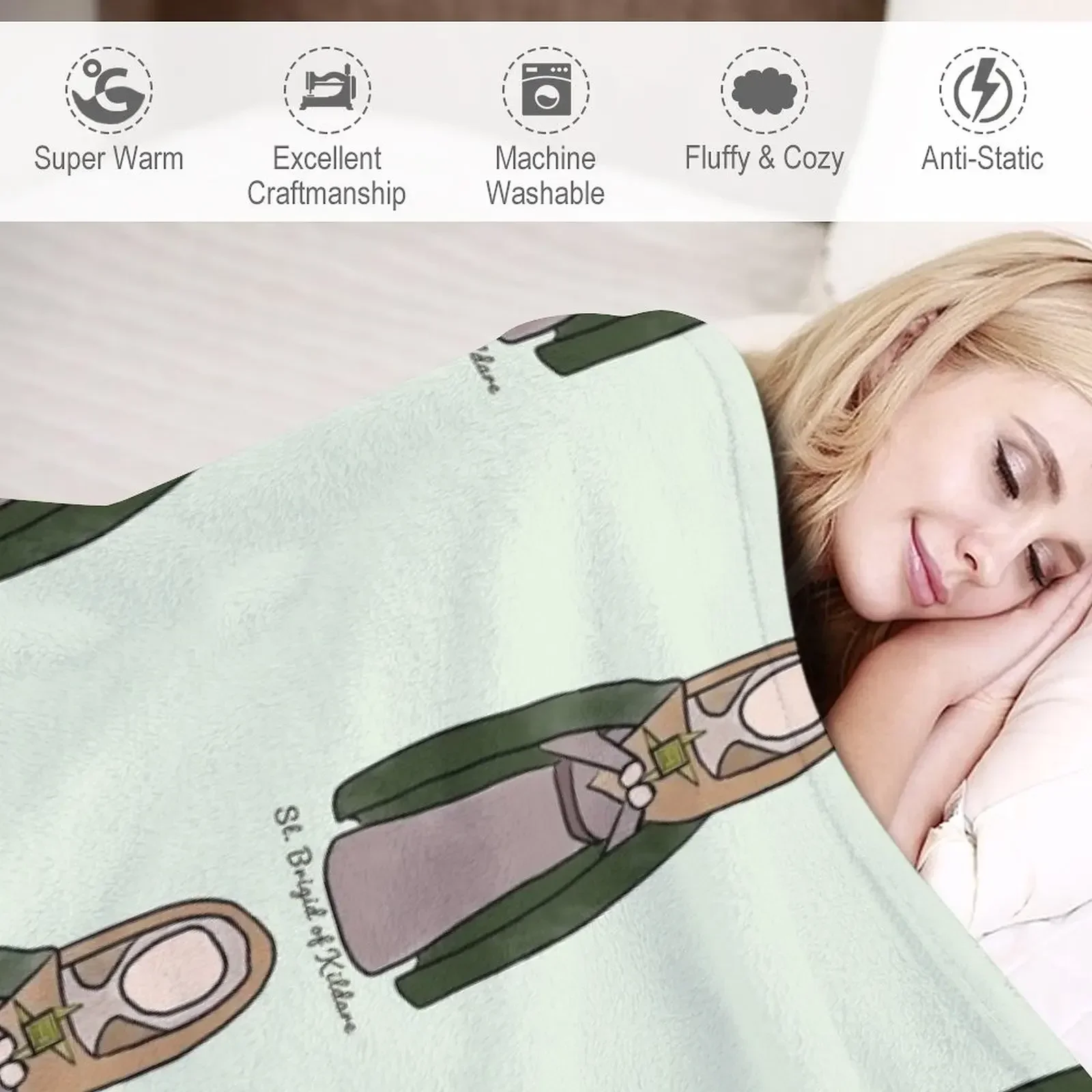 Декоративное одеяло из фланелевой ткани St. Brigid of kilосе летние мягкие одеяла