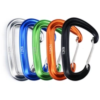 5pc aluminum alloy carabiner outdoor backpack camping climbing booms fishing hook keychain lock buckle snap clip tools