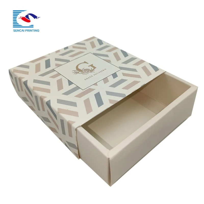 

High quality custom printed soap drawer gift paper box with ribbon