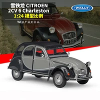 124 scale citroen 2cv 6 charleston classic model car diecast alloy toy vehicle metal toy car for kids gift collection