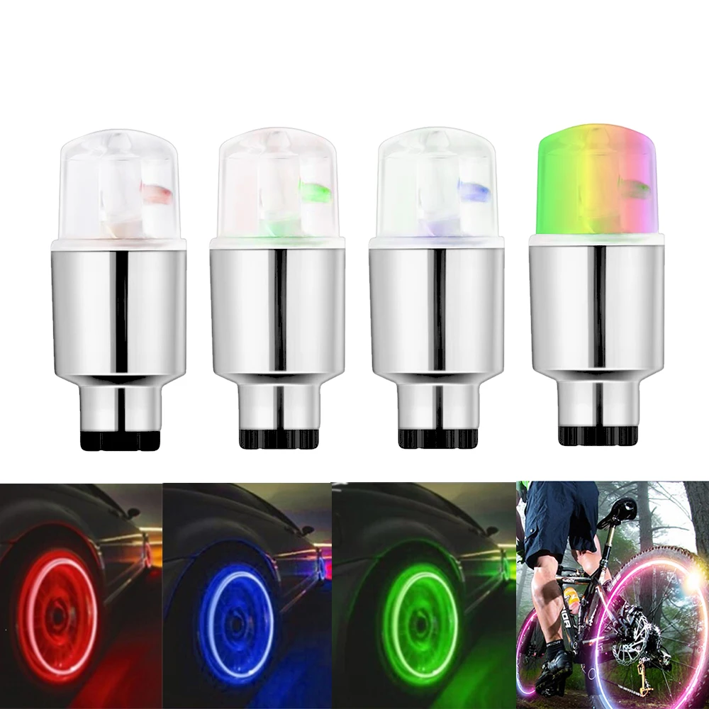 

2pc Car Light Caps Accessories Bike Lamp Wheel Tire Cap Spoke Interior Tyre Led LED Auto Dust Proof Valve Flash Neon Stems Lamps