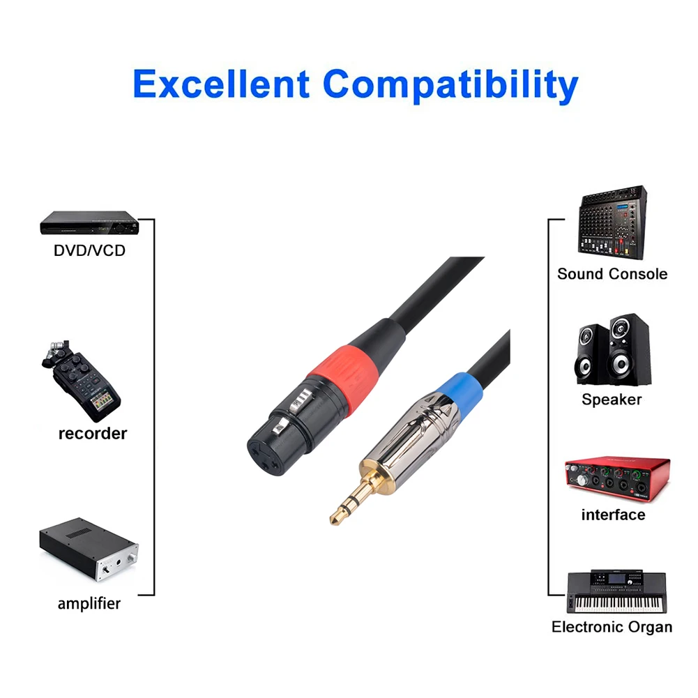 

100% Brand New Adapter Audio Cable 100% Brand New 3.5mm 3.5mm Male To 3 Pin Adapter Audio Cable Black High Quality