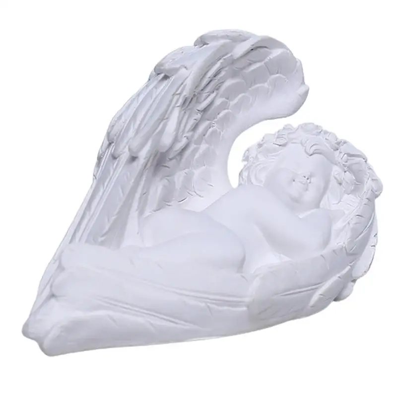 

Белая Статуэтка ангела, фотография, Рождественская памятная скульптура, фотография, лежащая статуя Ангела