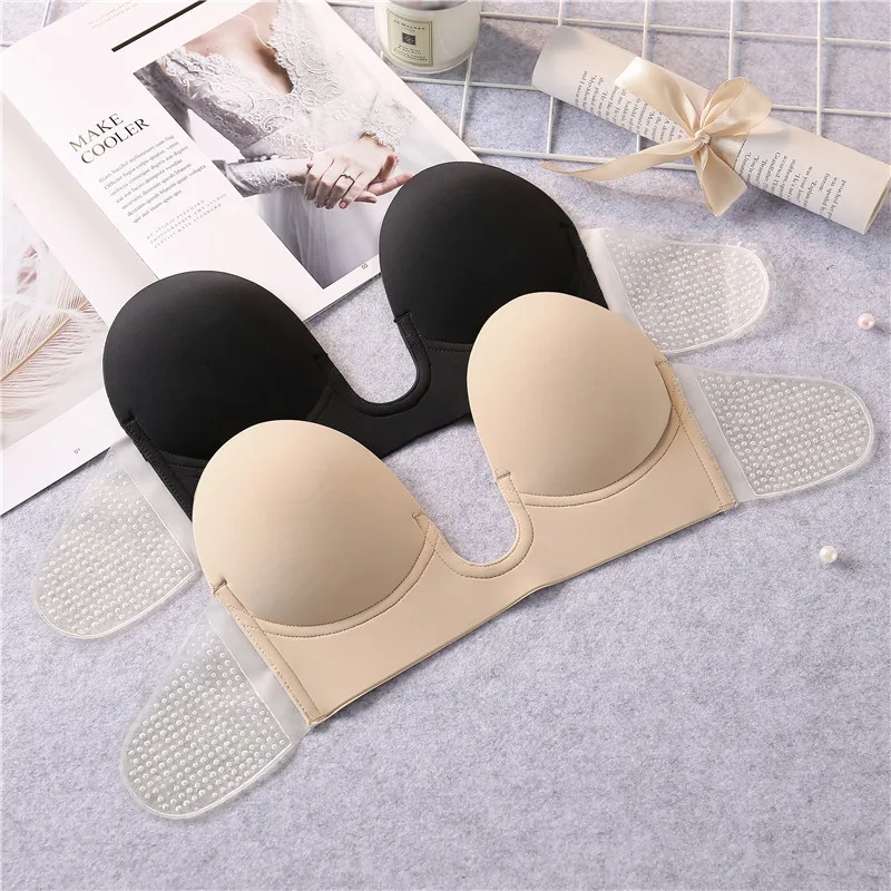 U-shaped invisible bra, with the chest pressed together, breathable invisible bra,