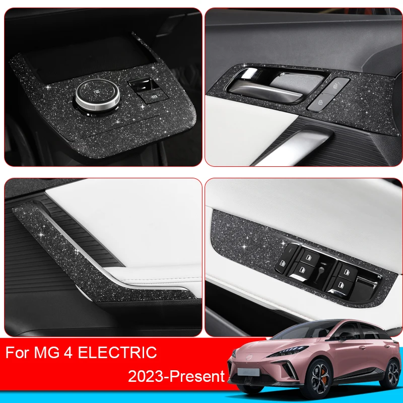Car Sticker For MG 4 Electric Mulan 2023-2025 LHD& RHD Windows Contol Inner Door Gear Panel Protective Film Interior Accessory