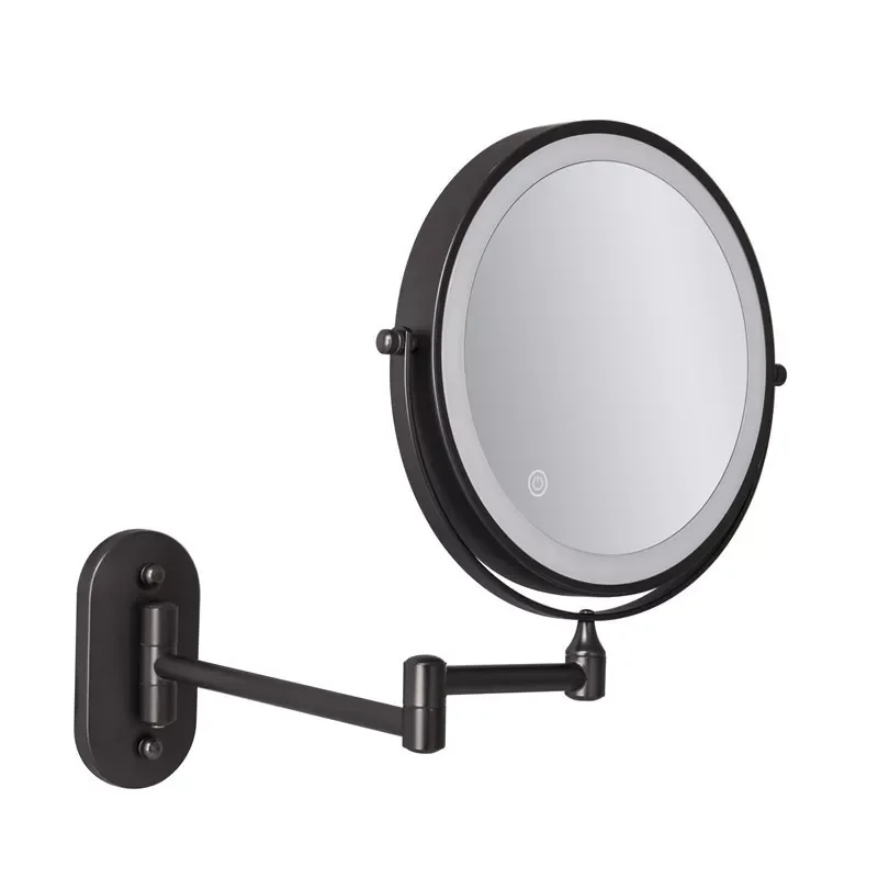 

8 inch Wall Mounted Makeup Mirror Matte Golden/Black Magnifying Double Side USB Charging Bathroom Smart Cosmetic Mirrors