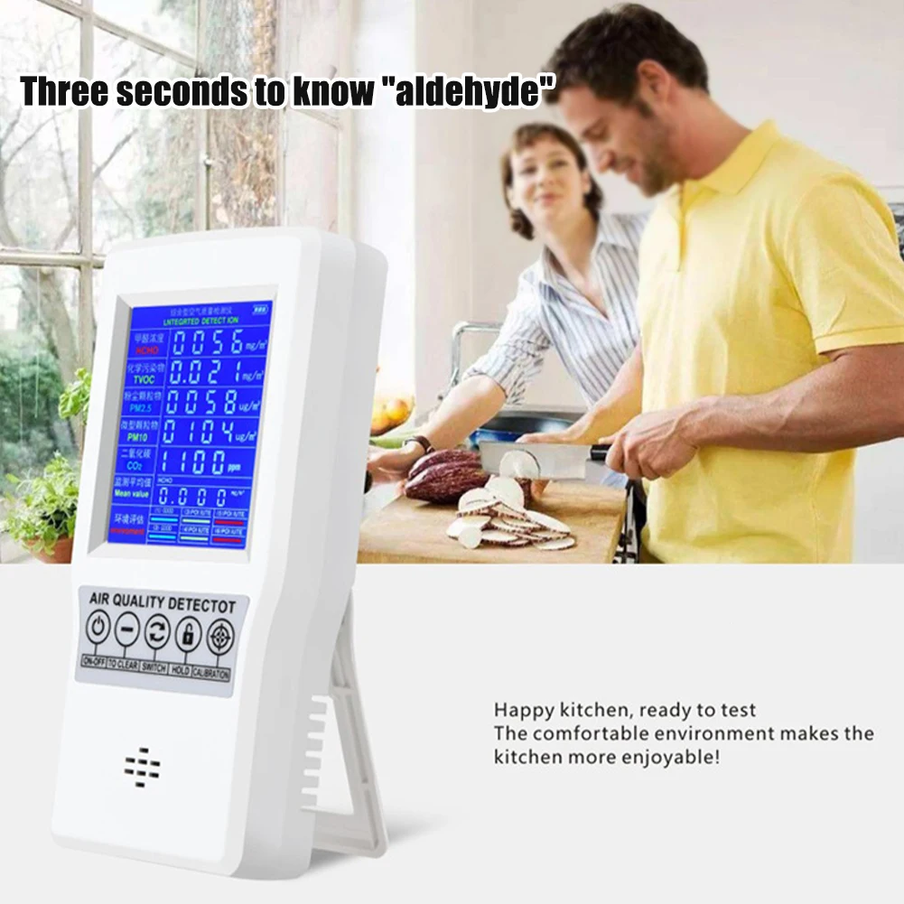 

Professional Home Office Multifunctional USB Port Testing PM2.5 PM10 CO2 Indoors AQI Detector Accurate Air Quality Monitor