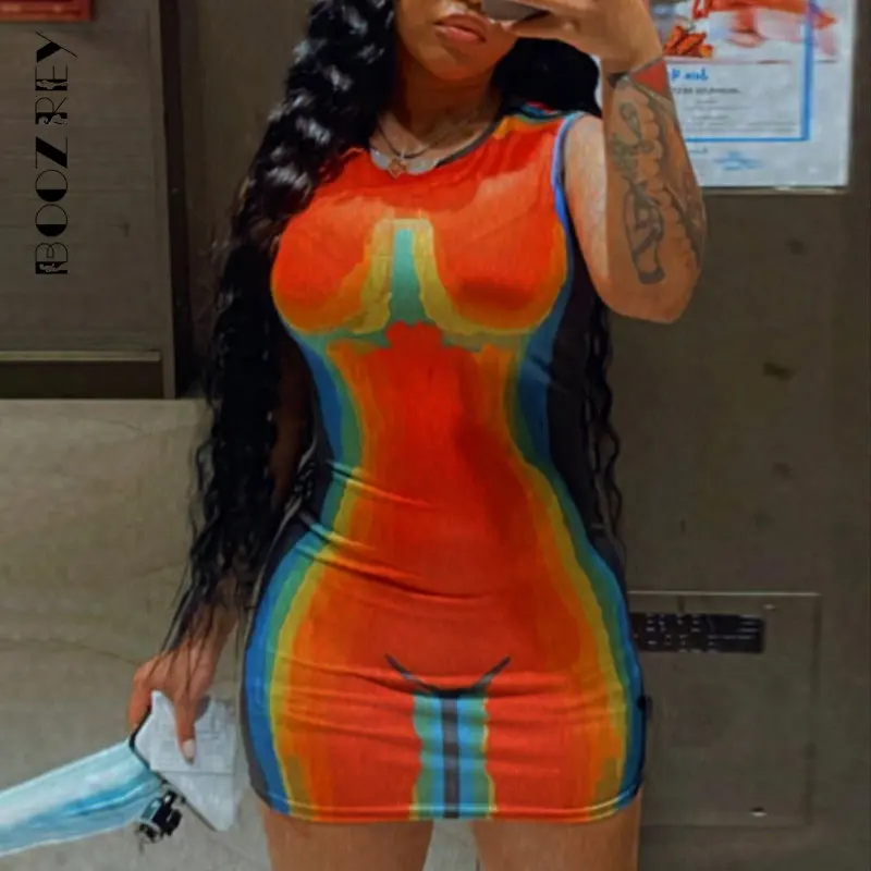 

BoozRey Women Fashion Sleeveless Strapless Bodycon Club Streetwear Mini Dress 2023 Spring Autumn Strapless Outfits Party Wear