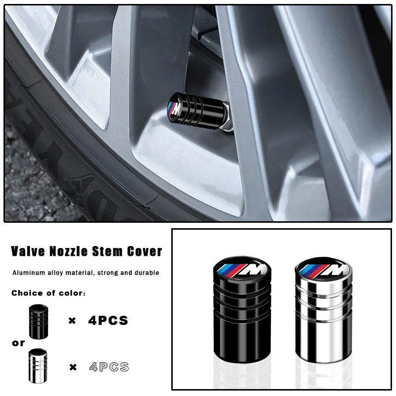 

4Pcs Car Hub Stem Valve Cap Aluminum Valve Cover for B-MW M Sport M5 M3 M6 X3 X4 X5 X6 X7 E46 E53 E60 E87 E90 E91 Accessories