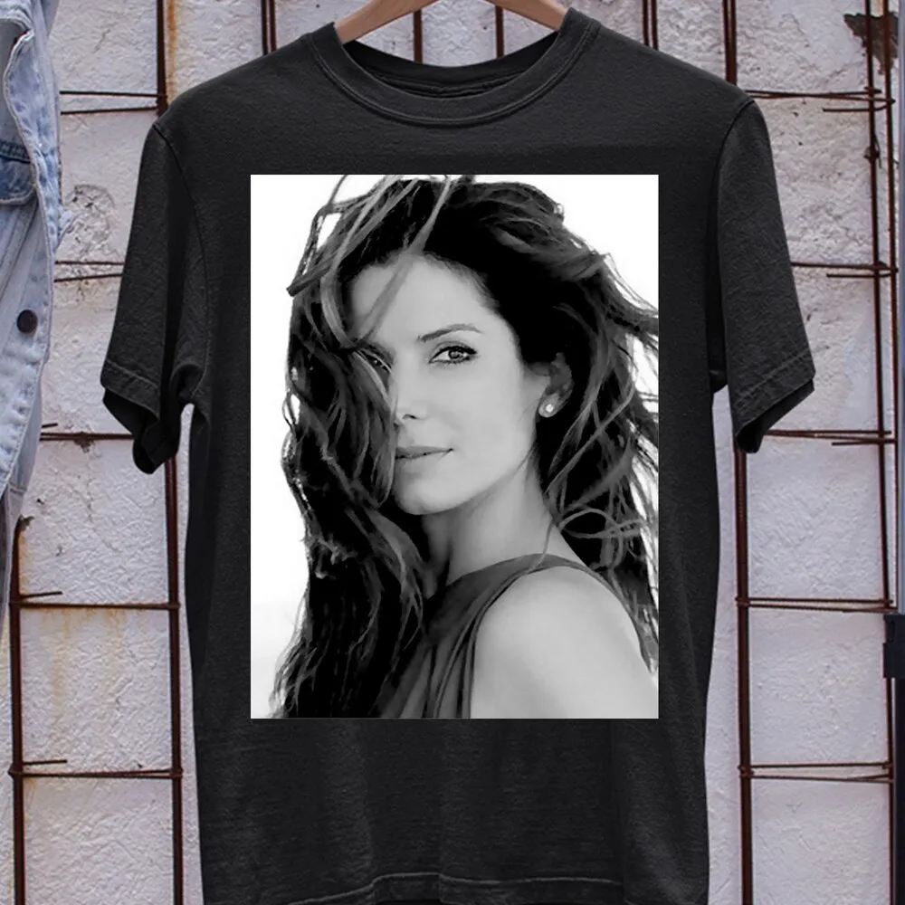 Ретро Винтаж 90-х Сандра Буллок Дизайн Индивидуальная футболка унисекс толстовка