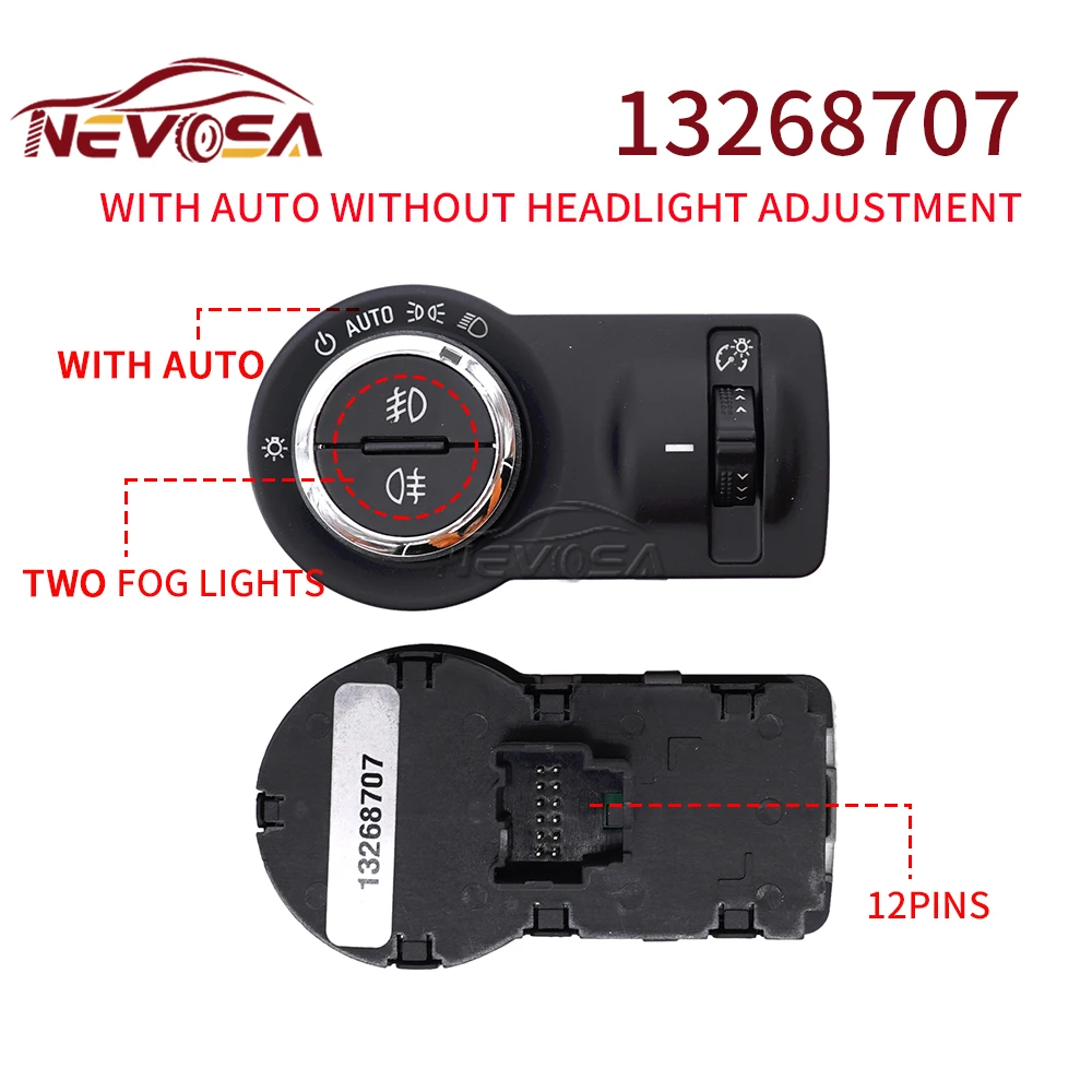 NEVOSA для Chevrolet Cruze Aveo 2013-2016 Opel Astra Insignia переключатель противотуманных фар 13268707 13301752