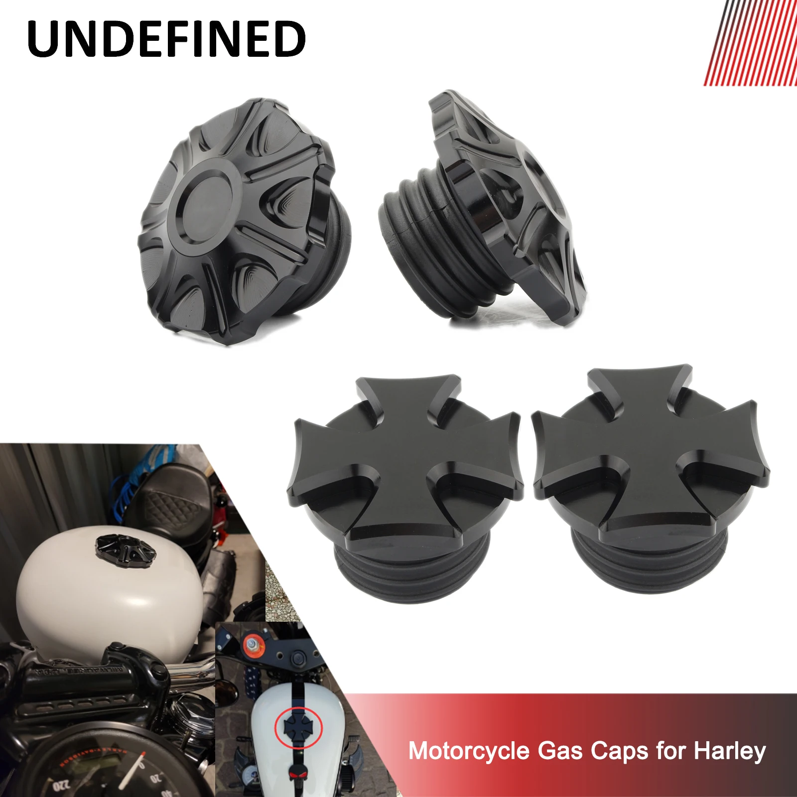 

Motorcycle Gas Cap for Harley Vented Cross Fuel Tank Caps Fit Touring Road King Street Glide Sportster 883 Dyna Softail 96-2022