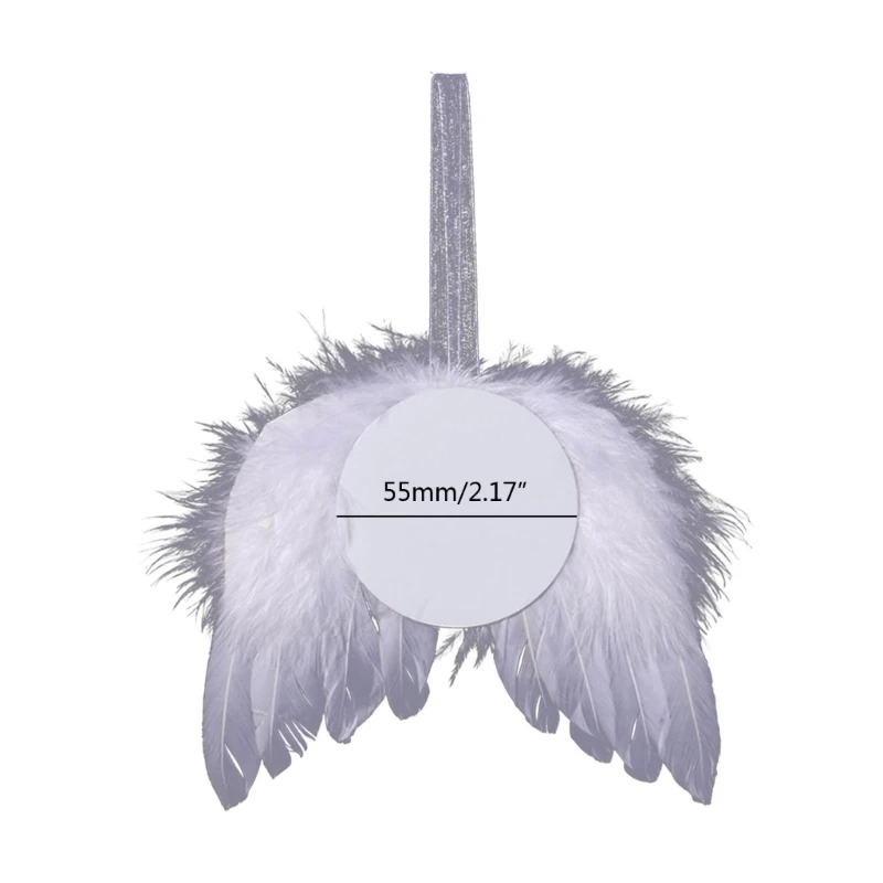 Пустой сублимационный орнамент подвеска с перьями и крыльями белого ангела