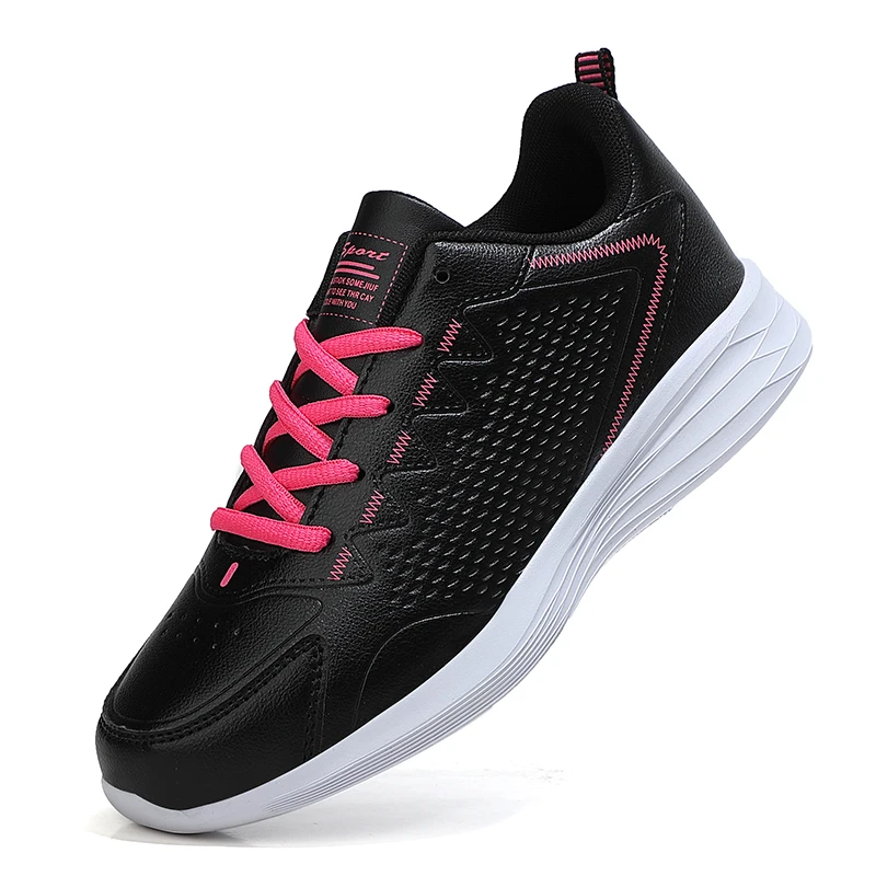 

New Fashion Lace Up Casual Women's Flat Shoes 41 High Quality Genuine Leather Women's Sneakers Jogging Non Slip Women's Shoes