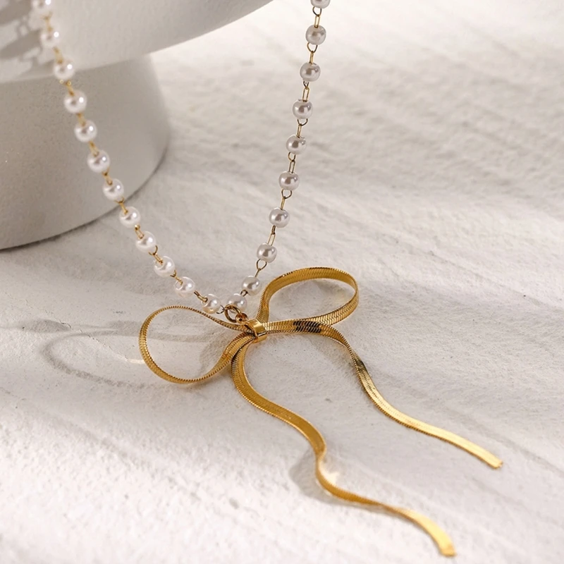 Регулируемое ожерелье из нержавеющей стали с цепочкой бисера подвеской в