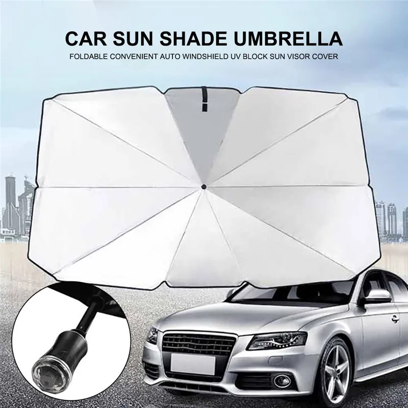 Foldable Car Sunshade Umbrella Type Sun Shade For Car Window Summer Sun Protection Heat Insulation Cloth For Car Front Shading