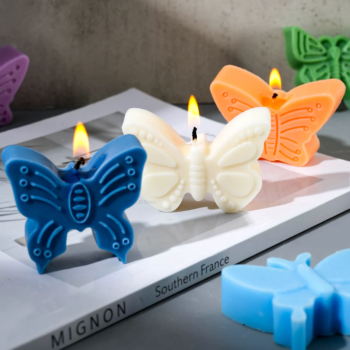 Свеча в виде бабочки силиконовые искусственные ароматические свечи штукатурная