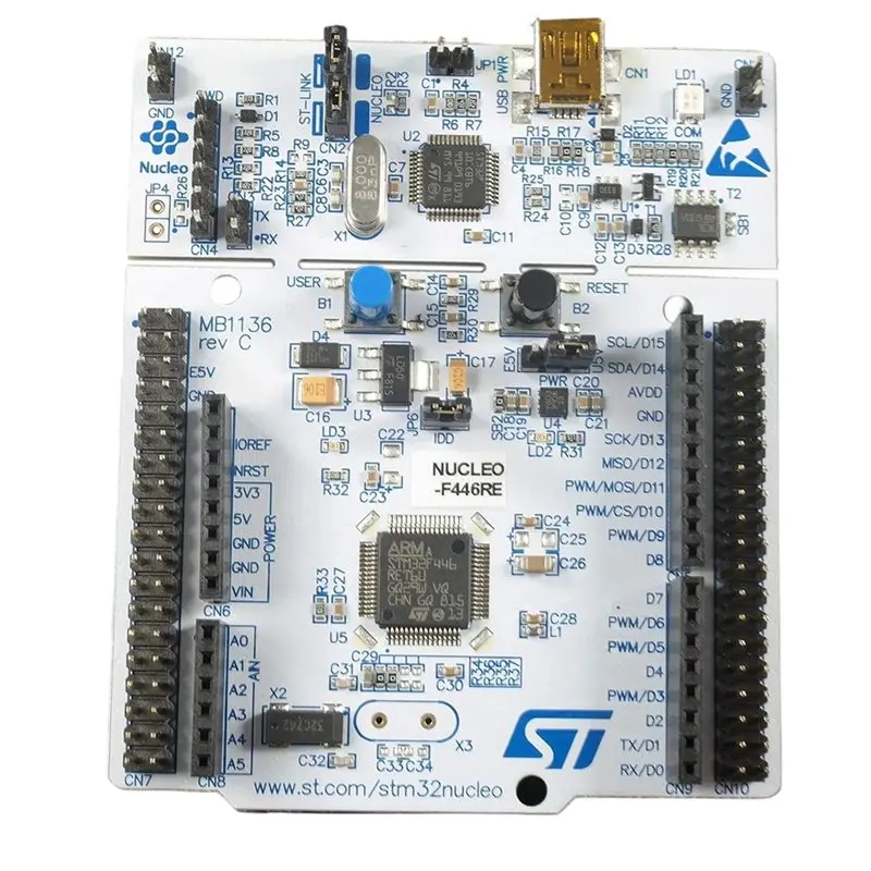 Фото Плата разработки STM32 NUCLEO-F446RE, оценочная плата Nucleo Dev EVA для микроконтроллера STM32F446RE №1