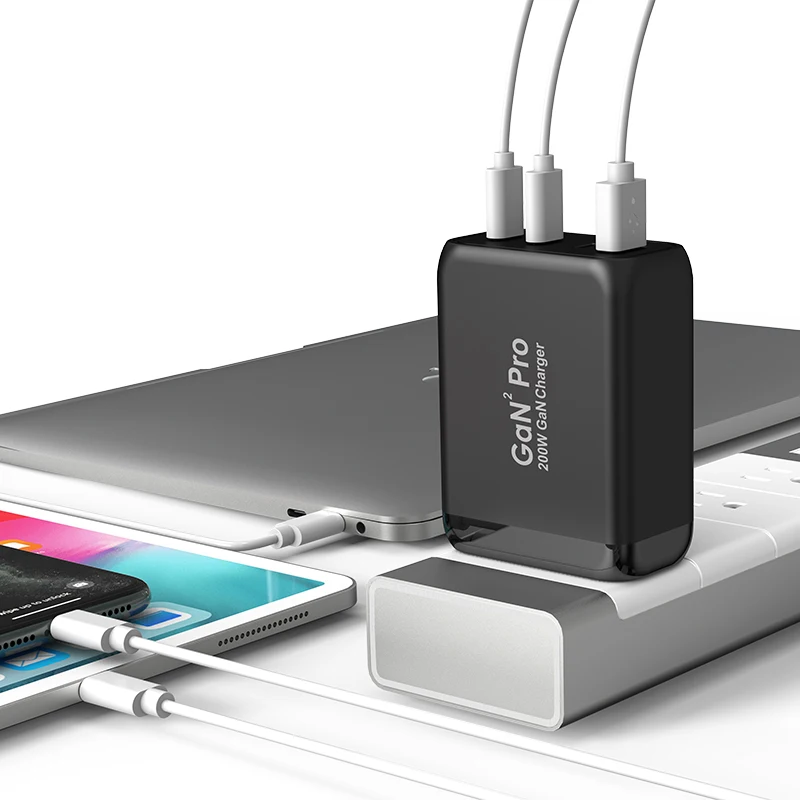 200w wall charger gan tech 100w usb c pd3 0 pps and 60w usb a qc4 0 fast charging for macbook lenovo samsung s20 note 10 phone free global shipping
