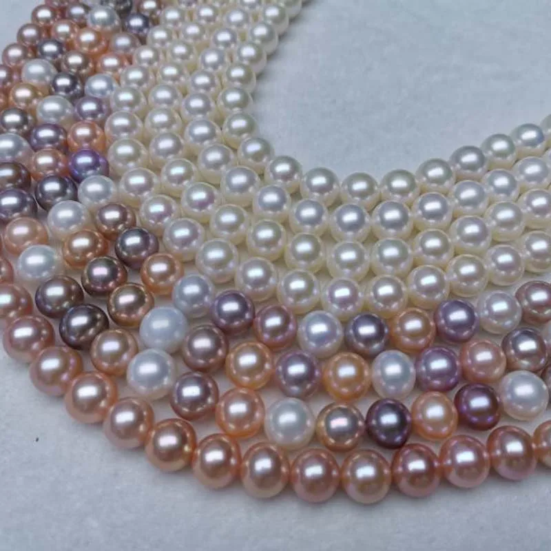 

New stunnning loose pearl string 10mm round 40cm genuine freshwater pearl mixed or white