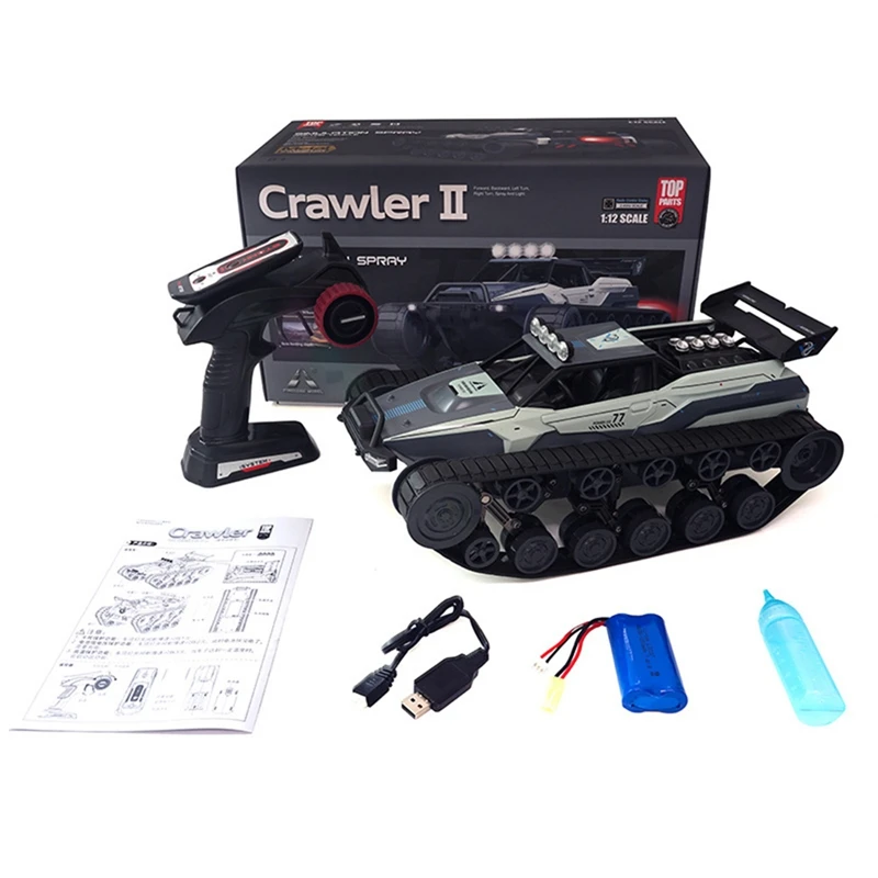 1/12 2.4G Drift RC Tank Spray Smoke Car EV2 Control Vehicle Model Auto Toy Cars With Remote Control