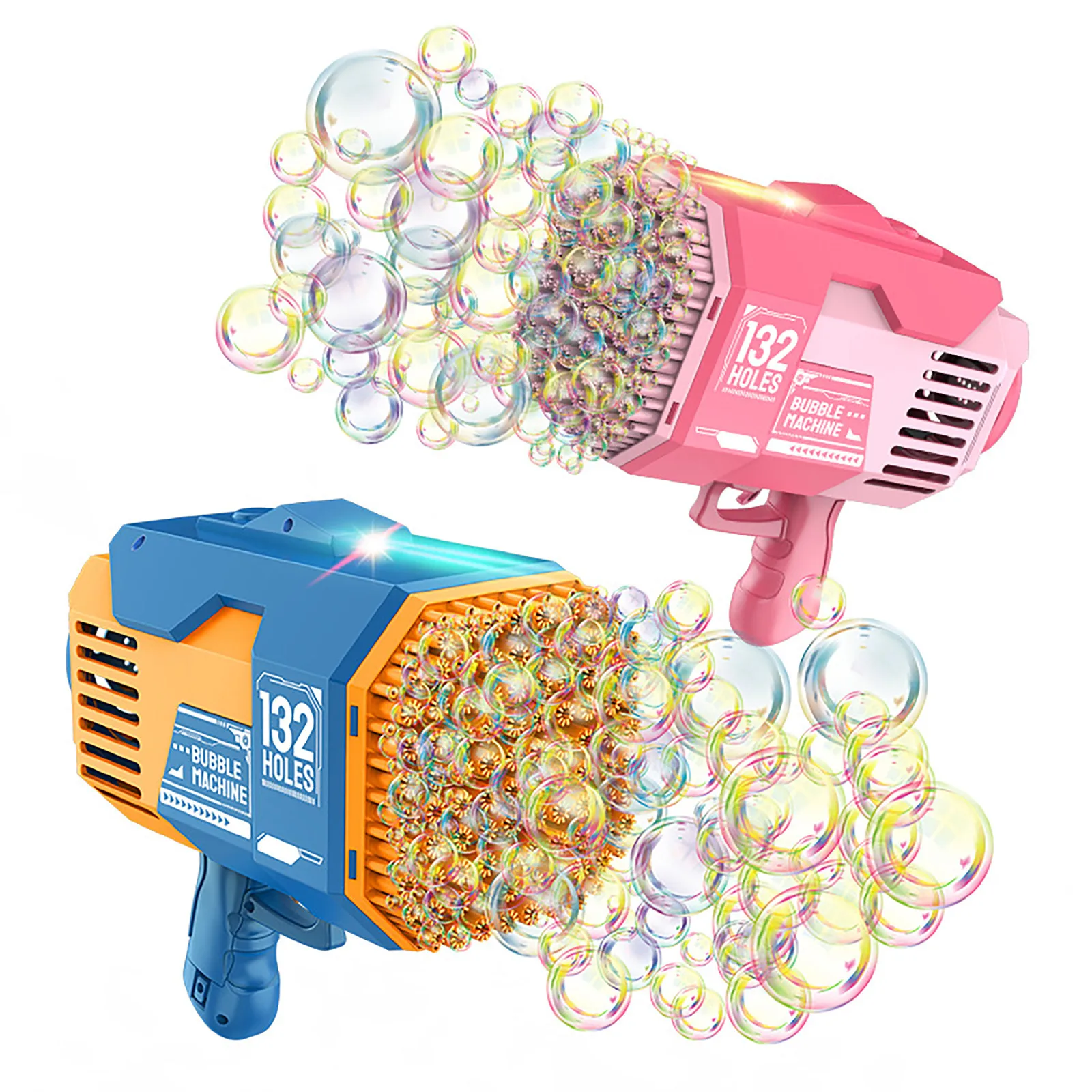 

132 Holes Rocket Bubble Gun Electric Automatic Soap Rocket Bubbles Machine Angel LED Kids Toys for Wedding Party Outdoor Games