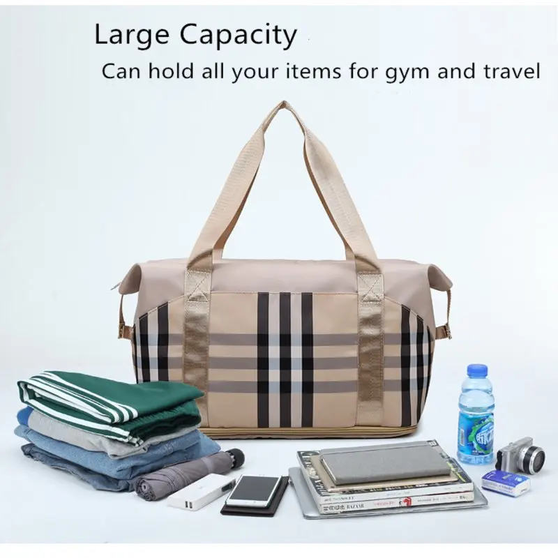Womens Travel Duffel Bags,Large Capacity Carry On Tote Bag,Expandable Sports Gym Bag With Trolley Sleeve,Weekender Tote Bags For