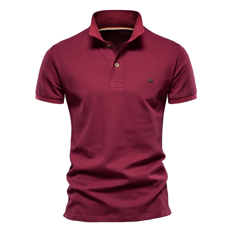 

New High Quality Men's Clothing Men Business Casual POLO Shirt Solid Color Men's Lapel Cotton Short Sleeve T-Shirt