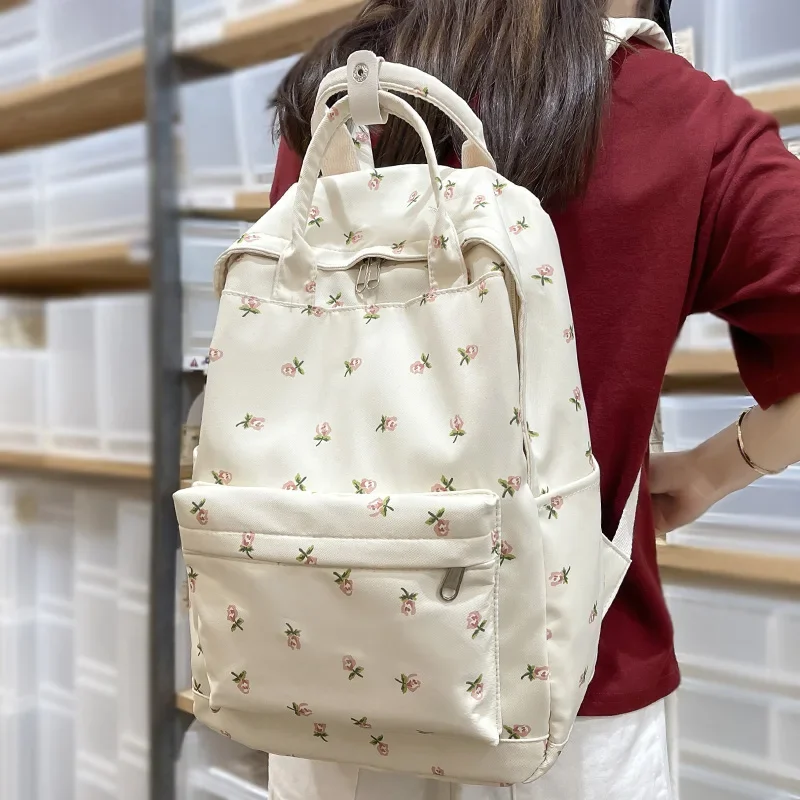 

Модный женский милый школьный рюкзак с цветочным принтом, трендовые женские сумки для книг, женский рюкзак для ноутбука и колледжа, новая школьная сумка для девочек