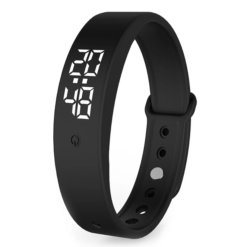 

V9 LED Digital Smart Wristband With Body Temperature Monitor Smart Wristband Vibration Alarm Reminder Waterproof Smart Clock New
