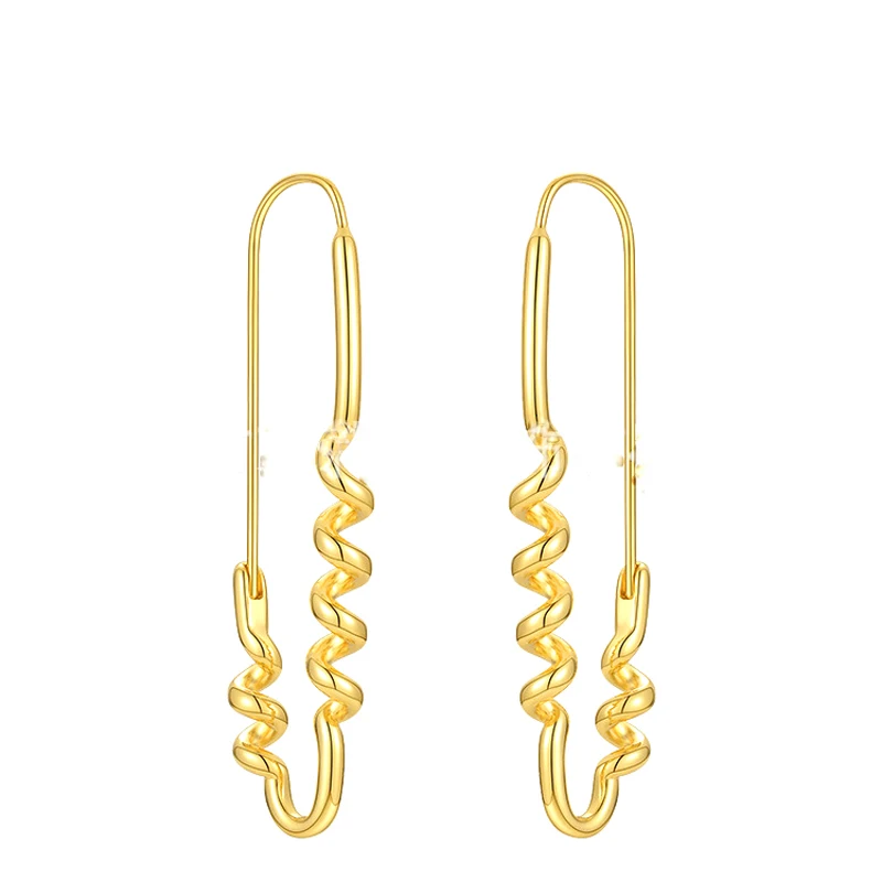 

Style Restoring Ancient Ways Abstract Earrings Simple Geometrical Irregular Curve Of Metal Screw Stud earrings Women Jewelry