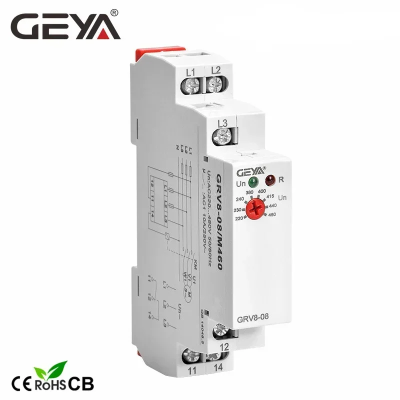 

GEYA GRV8-08 Реле повышенного напряжения и пониженного напряжения Реле управления асимметрией последовательности фаз