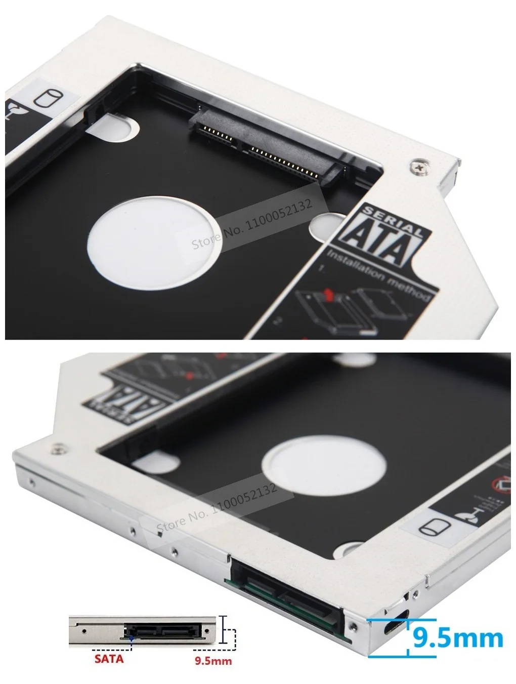 Фото 2-й 2,5 SATA HDD жесткий диск оптический кронштейн рамки для Lenovo IdeaPad 330 330-14IKB 330-15ISK 330-15IKB 330-17IKB 330-17AST №3