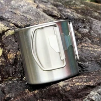 304 steel cup camping hike tourism picnic tableware cup survival outdoor accessories adventure portable u8o3