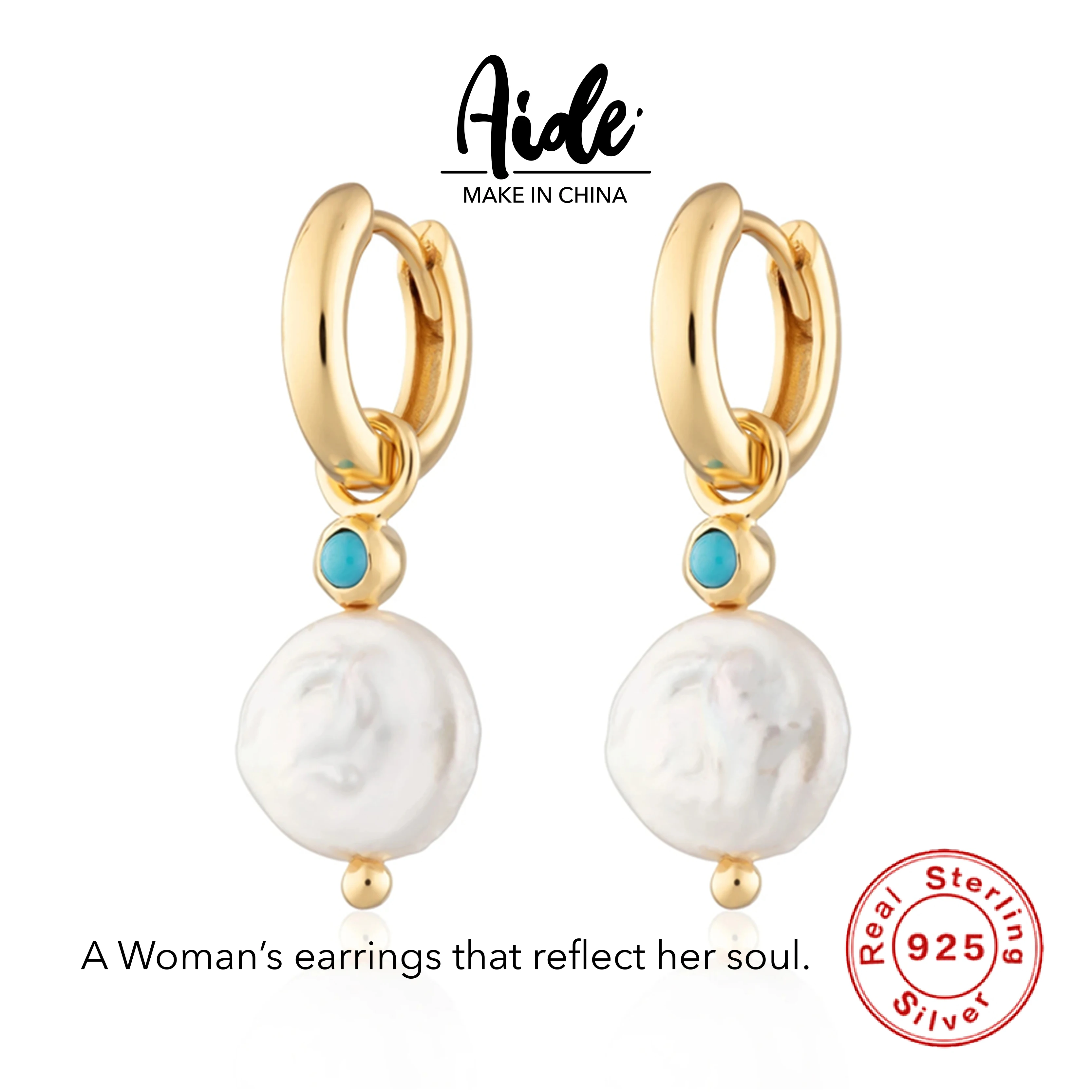 

Женские серьги-кольца из серебра 925 пробы с жемчугом